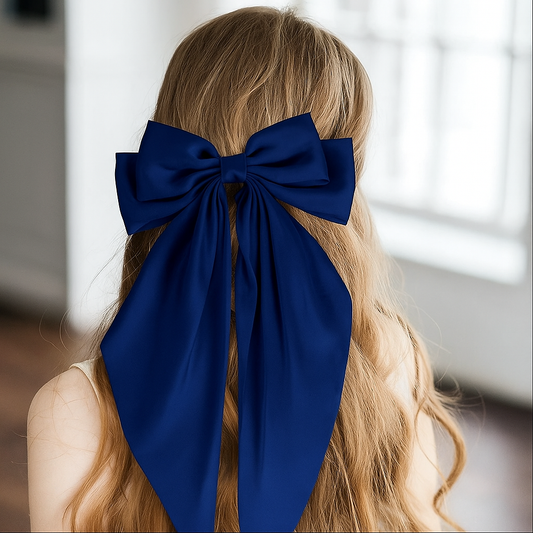 NAVY BLUE HAIR BOW (TWO PIECES)